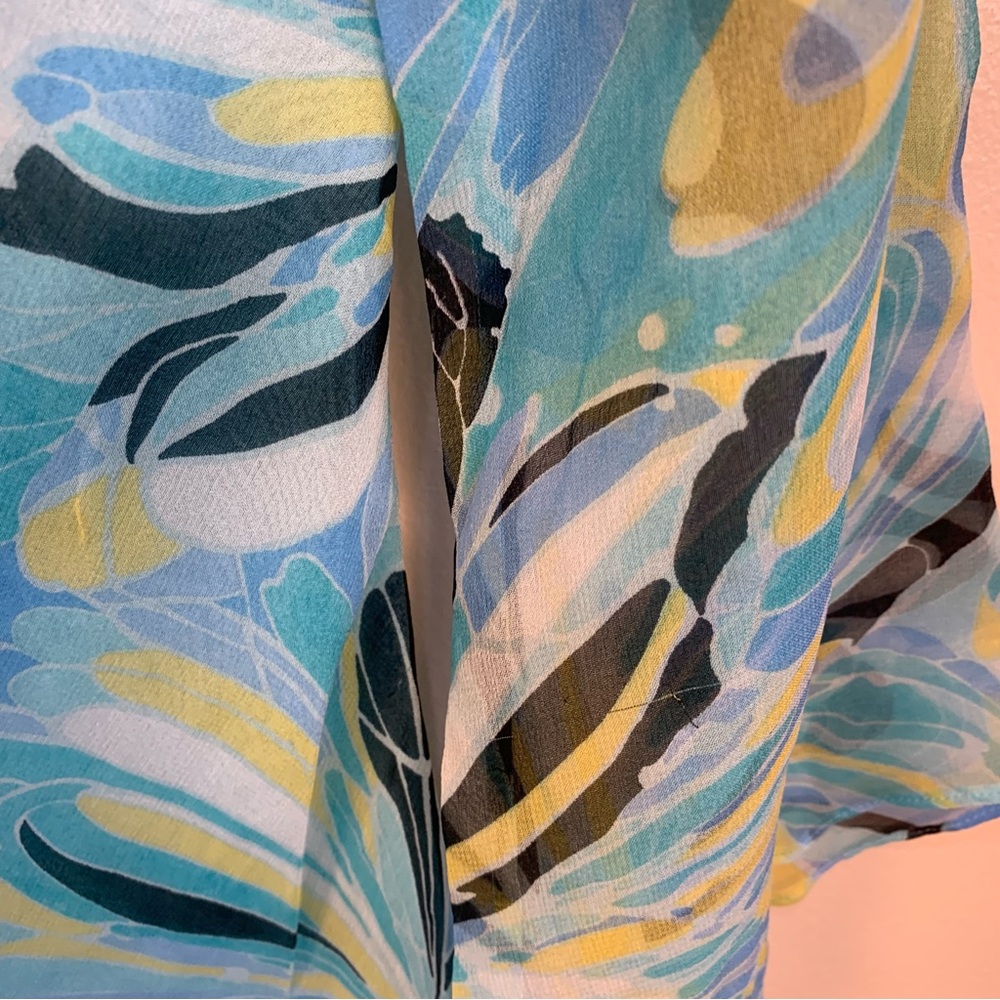 Allison Taylor VTG y2k Printed 100% Silk Blouse - Picture 9 of 14
